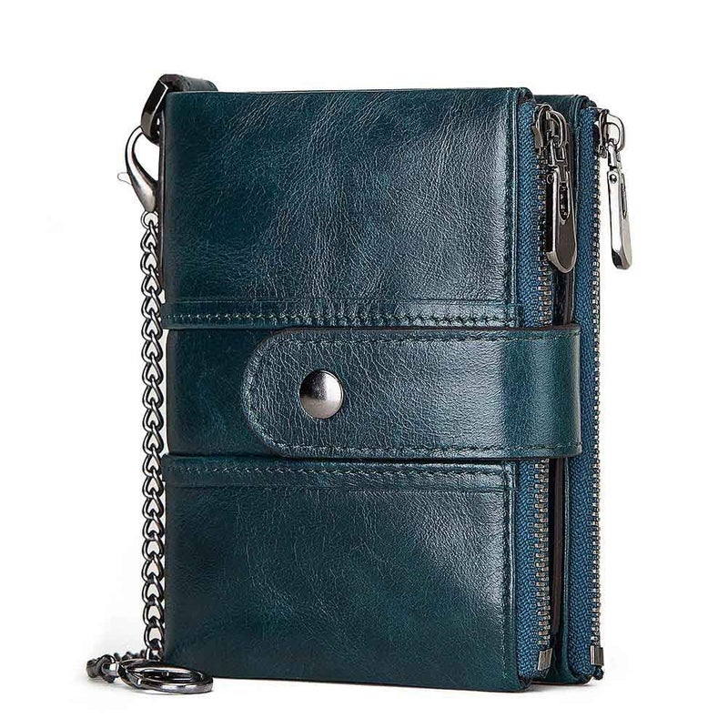 HARPIMER Womens Purse Leather Wallet RFID Blocking Ladies Purses with with Coin Pocket 16 Card Holder (Blue) - Image 1